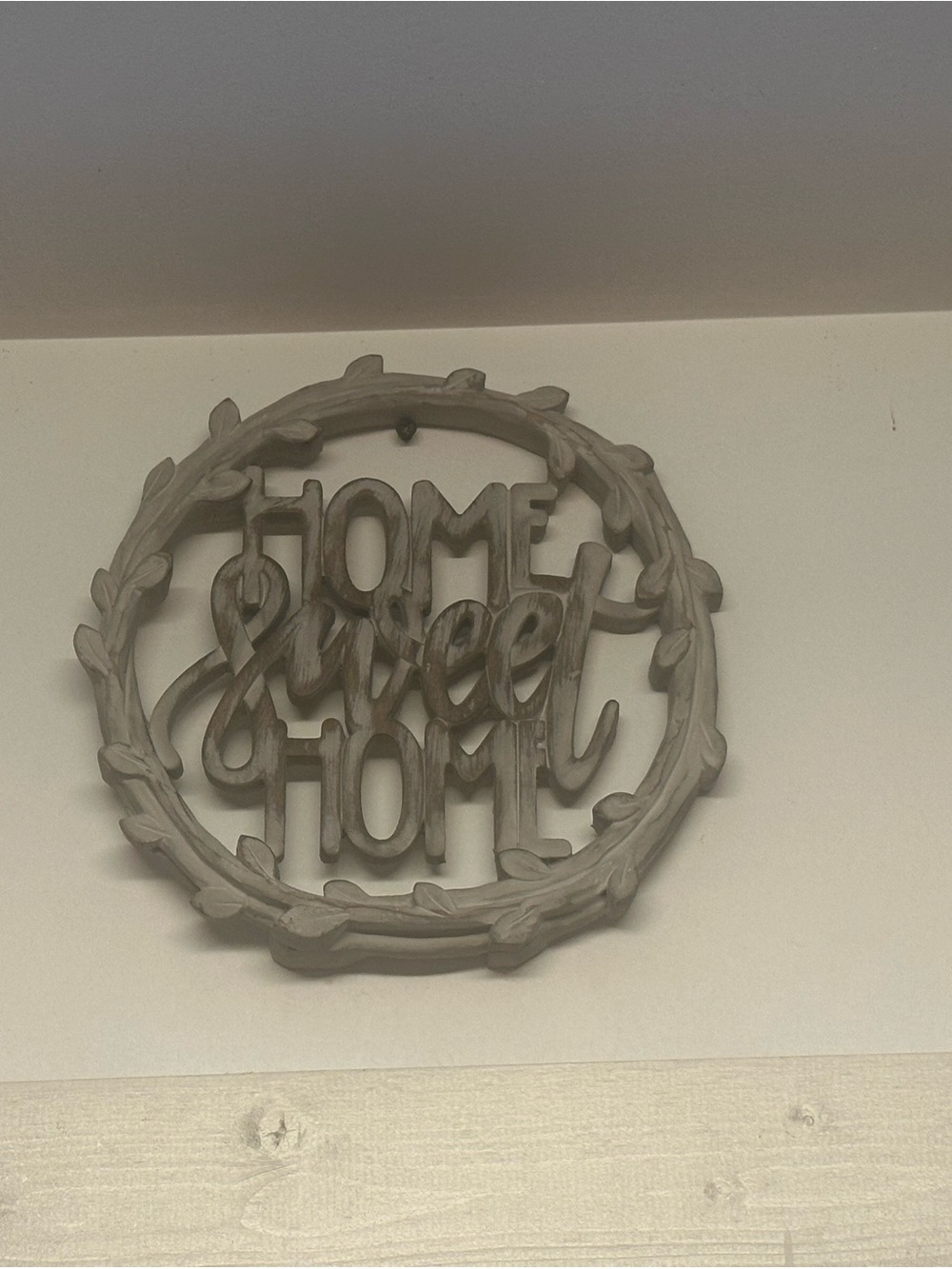 Neutral Gray 'Home Sweet Home' Round Wall Sign